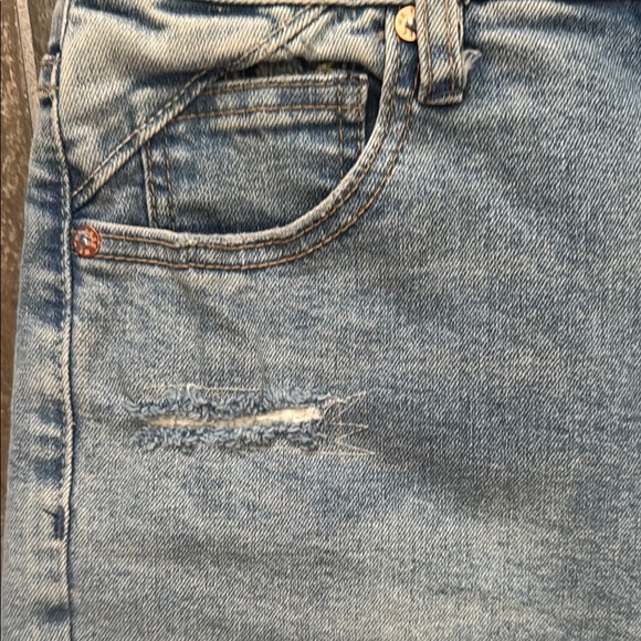 We The Free Blue button fly Denim cut off Shorts - Picture 4 of 12